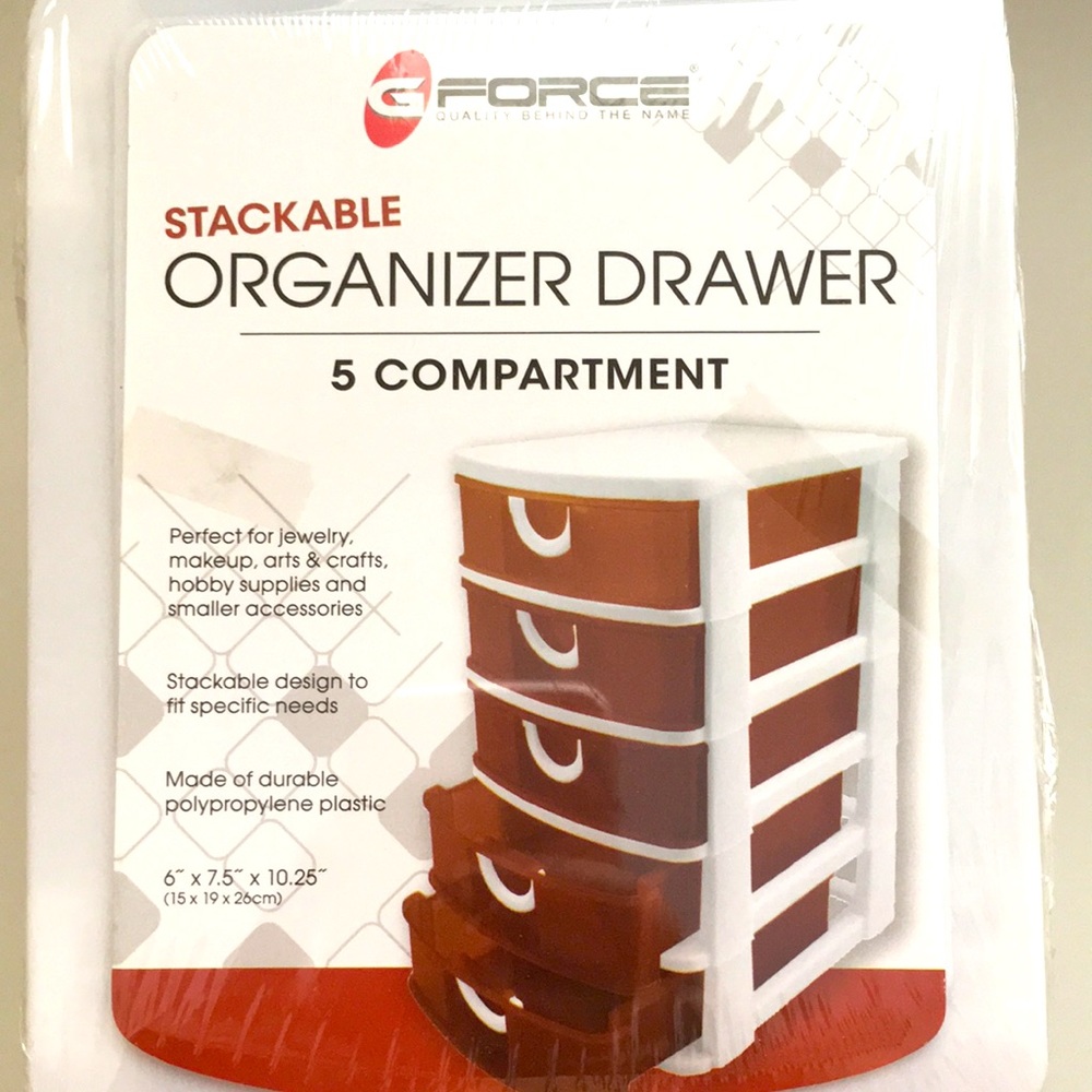Stackable Organizer Drawers 5 Cmprtnt 6”x7.5x10.25